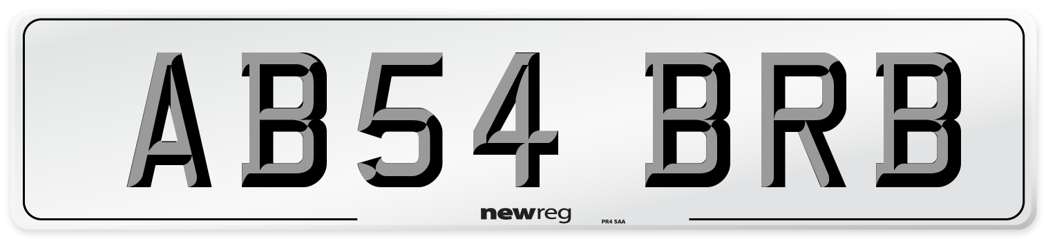 AB54 BRB Number Plate from New Reg